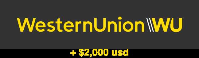 Western Union Transfer $2,000